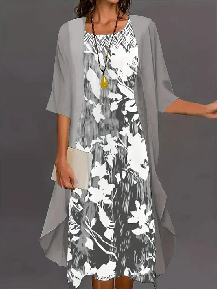 Autumn New Women' Floral Printed Long Dress Printed