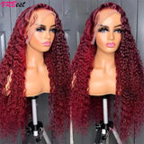 99J Colored Lace Front Human Hair Wigs Deep