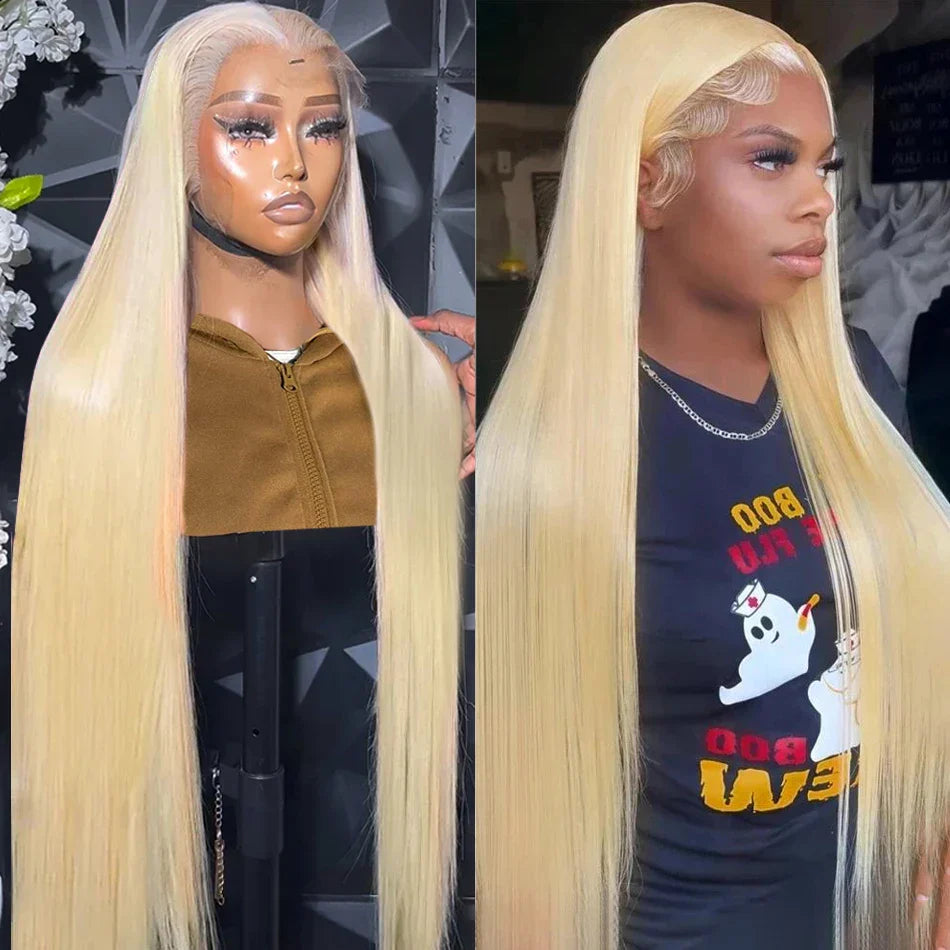 Blonde Straight X Lace Front Human Hair Wigs