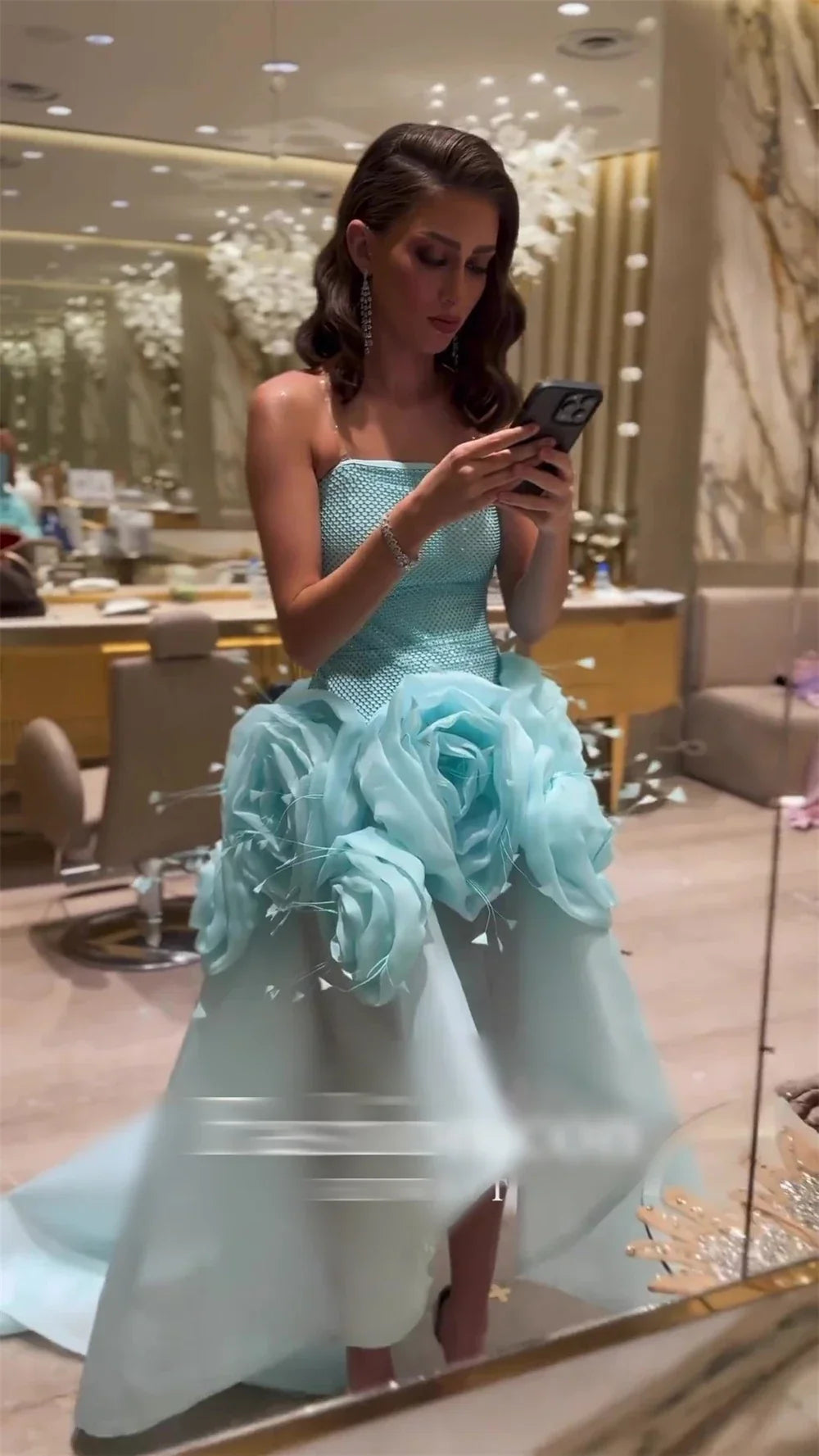 Prom Dresses Flower Organza Formal Occasion
