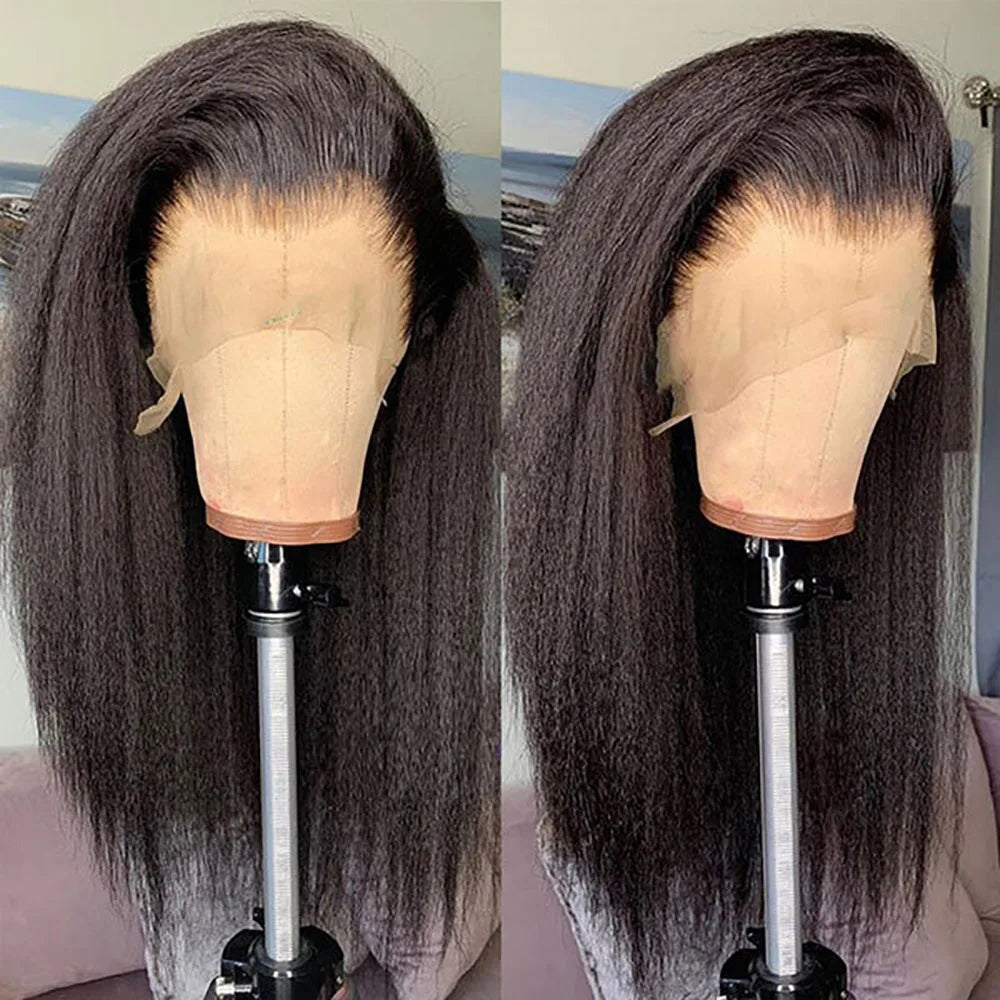 Lace Front Wigs Kinky Straight Human Hair Wig