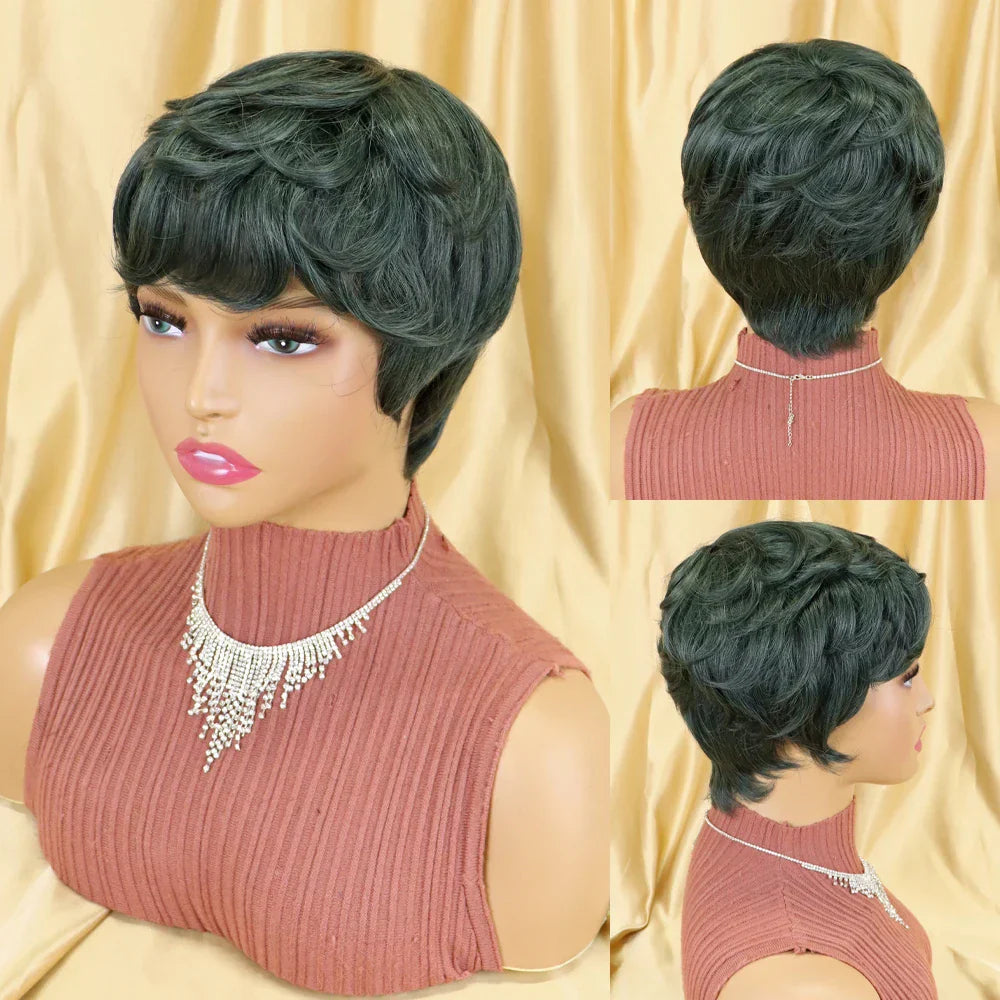 Straight Human Hair Wigs Short Bob Wig With