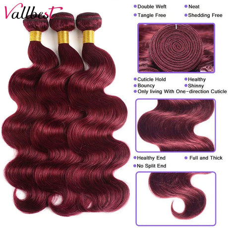 Vallbest J Body Wave Bundles With Closure Brazilian