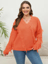 Gibsie V Neck Long Sleeve Pullover Knitted Casual