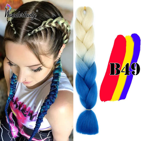 Wonderlady Color Long Colored Braiding Hair Jumbo Braids