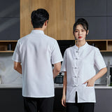 Overalls Chef Uniform Men' Kitchen Half Restaurant Catering