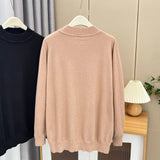 Fall Winter 100Kg Simple Temperament Beaded Mock Neck