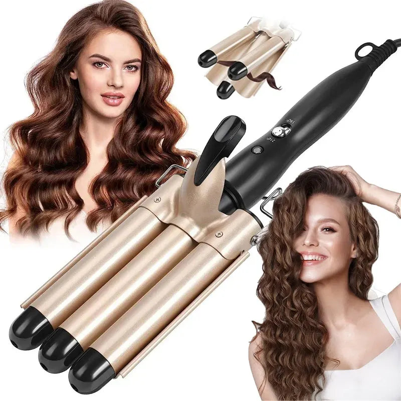 Professional Hair Curling Iron Ceramic Triple Barrel Hair