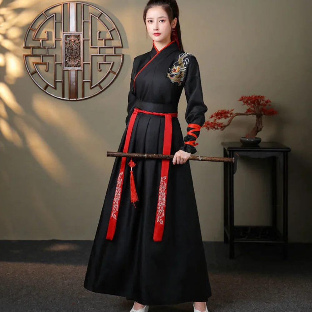 Chinese Hanfu Dress Women Clothing Vintage Ethnic Style