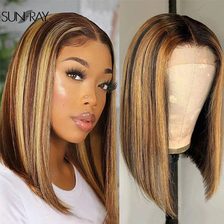 Straight Bob Wigs Lace Front Human Hair