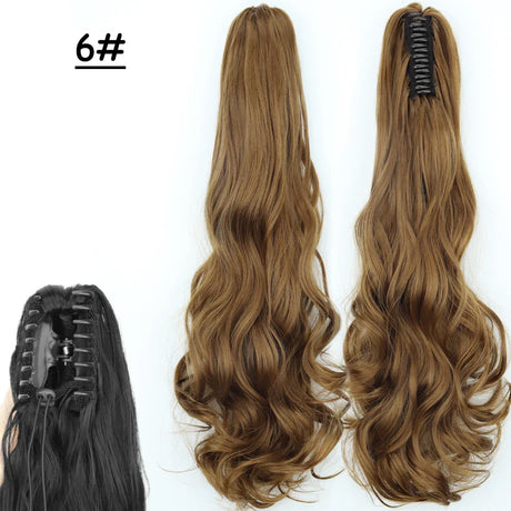 Synthetic Claw Clip On Ponytail Hair Extensions Long