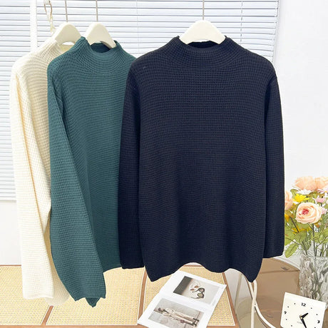 Fashion Basics Solid Color Long Sleeve Sweaters Womens