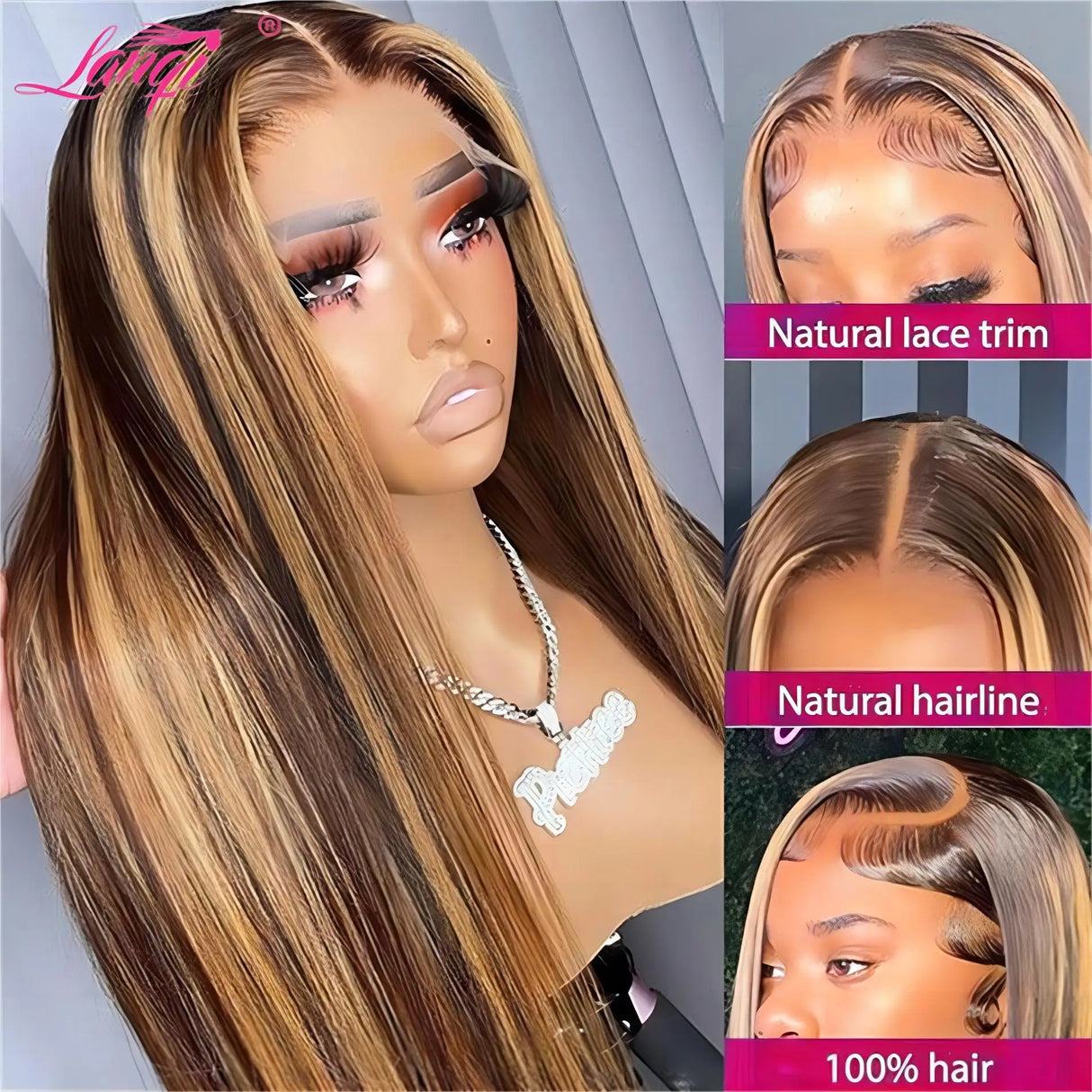 Highlight Glueless Wig Human Hair Ready To Wear