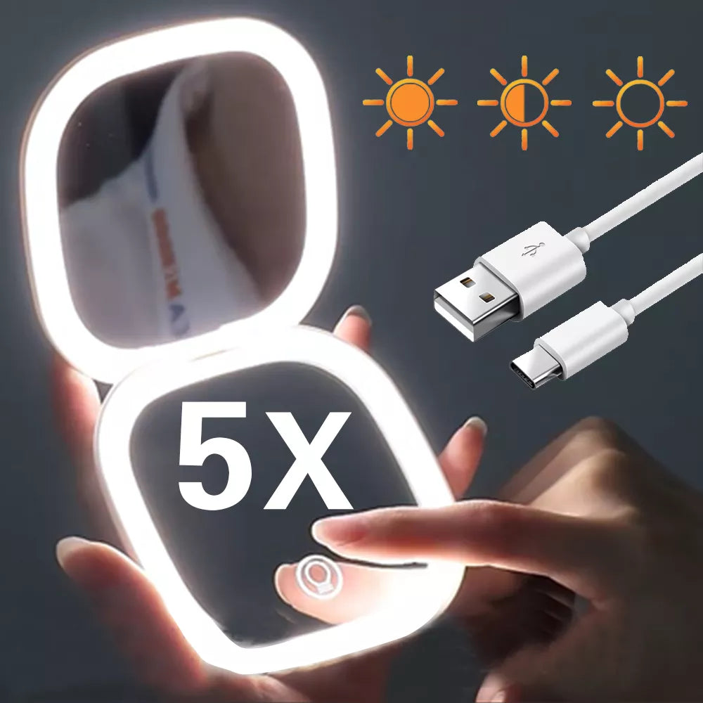 Mini Compact Led Makeup Mirror With Light X