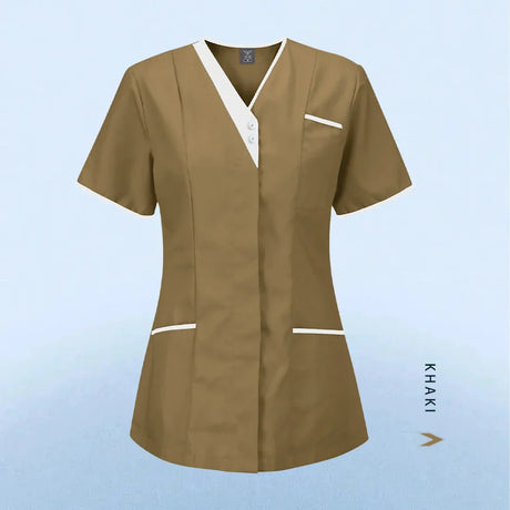 Nursing Scrubs Uniform Women Medical Tops Short Sleeve