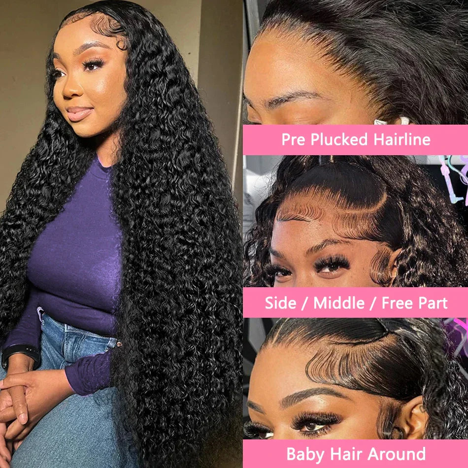 Density Brazilian Curly 13X6 Hd Lace Front Human