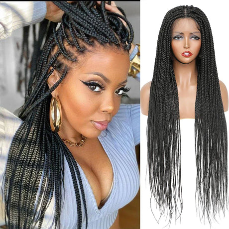 Full Lace Front Box Braided Synthetic Wigs