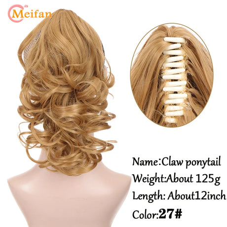 Meifan Long Synthetic Wavy Clip In Hair Ponytail