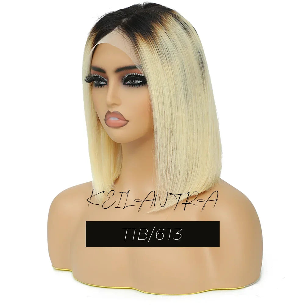 Lime Green Bob Lace Front Wigs Human Hair