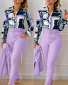 Elegant Print Shirt And Pants Two Piece Sets