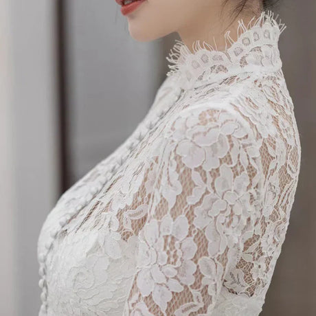 Women' Wedding Dress Capes High Neck Lace Jacket