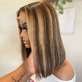 Straight Highlight Lace Front Human Hair 13X4 Lace