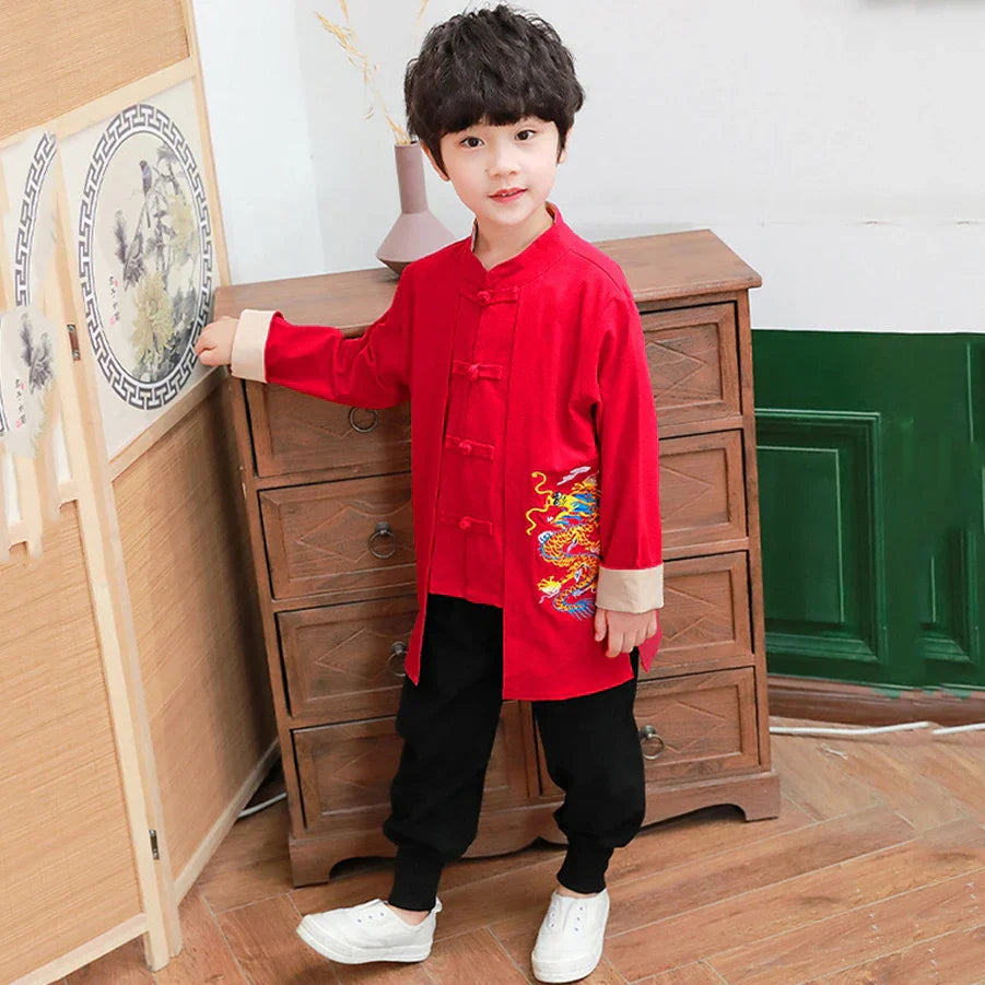 2023New Chinese Traditional Hanfu For Kids Boys Long