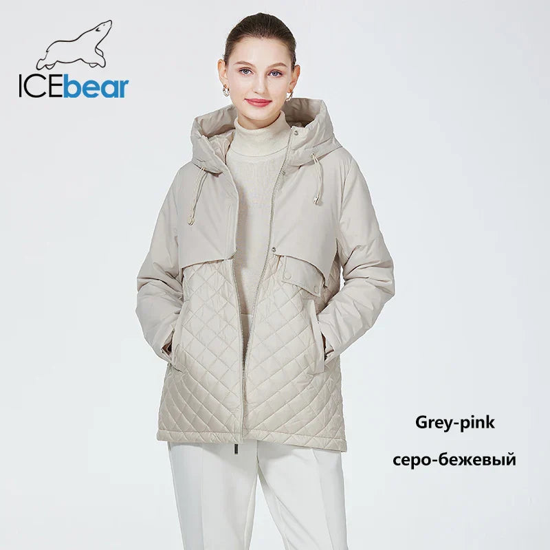 Icebear New Women Casual Short Jackets Hooded Windproof