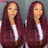 99J Colored Lace Front Human Hair Wigs Deep