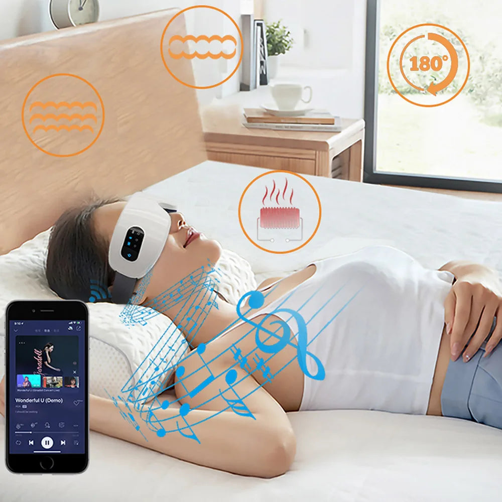 Bluetooth Electric Eye Massager Vibration Heating Relieve Fatigue