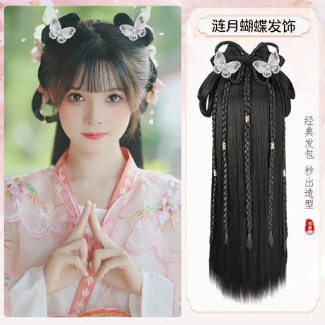 Hanfu Cosplay Wigs Women Black Anime Ancient Chinese