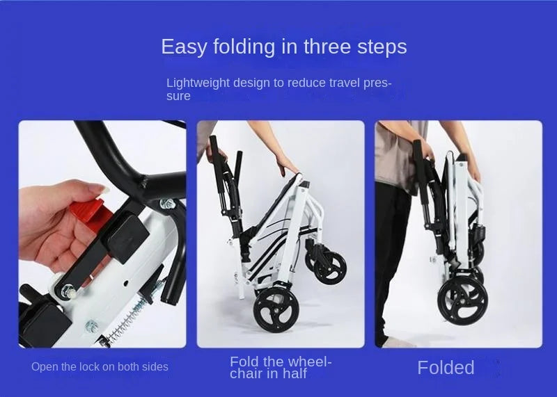 Elderly Walker With Four Wheels Aluminum Alloy Folding