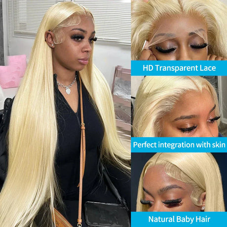 Cosdelu Blonde Straight 13X4 Lace Front Human Hair