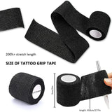 Black Tattoo Grip Bandage Cover Wraps Tapes