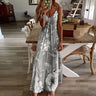 Lady Spring Summer Dress Women V-Neck Long Dresses