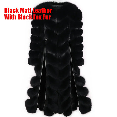 Yoloagain Autumn Luxury Real Fox Fur Coat Long