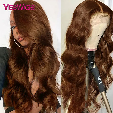 Chocolate Brown Body Wave Lace Front Wig