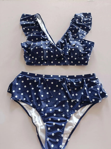 Polka Dots Bikini Size Swimwear