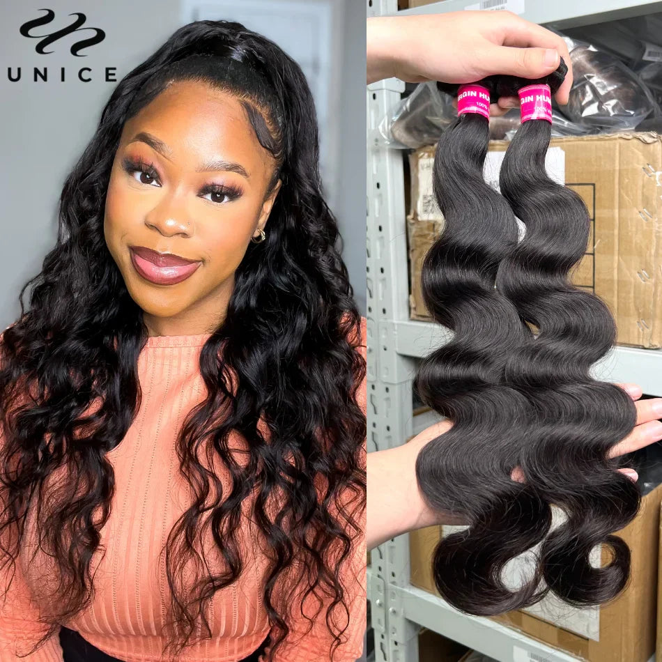 Unice Body Wave Brazilian Virgin Hair Bundles Natural