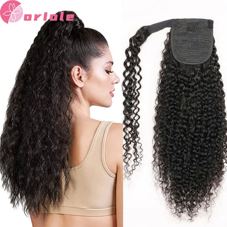 Clip In Ponytail Hair Extension Water Wave Human