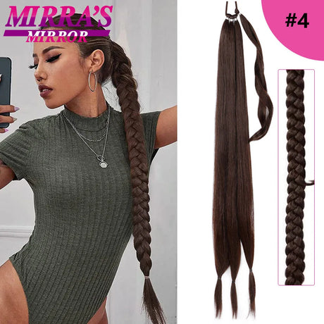 Long Diy Braided Ponytail Extension With Hair Tie