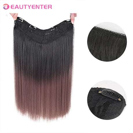 Synthetic Clips In Hair Long Wave Clip In