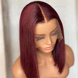 Sleek Ginger Orange Lace Front Short Bob Wigs