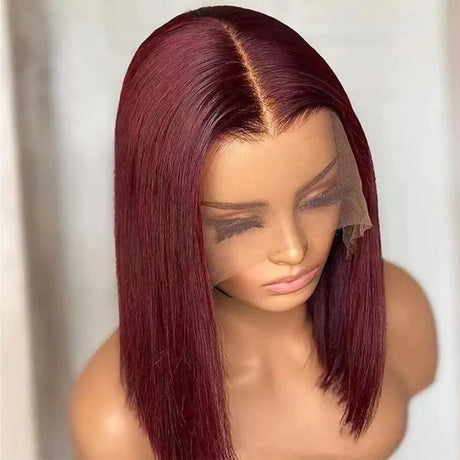 Sleek Ginger Orange Lace Front Short Bob Wigs