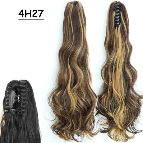 Synthetic Claw Clip On Ponytail Hair Extensions Long