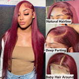 Burgundy J Red Hd Lace Frontal