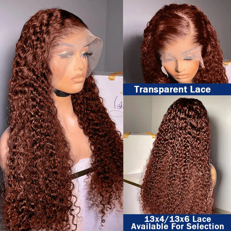 Reddish Brown  Frontal Wig Deep Wave