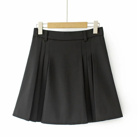 Autumn Clothes Women Pleated Skirt Plus Elastic Waist