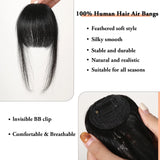 Human Hair Bangs Natural Black Brown French