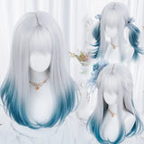 Msiwigs Women Synthetic Lolita Wig Long Straight Ombre